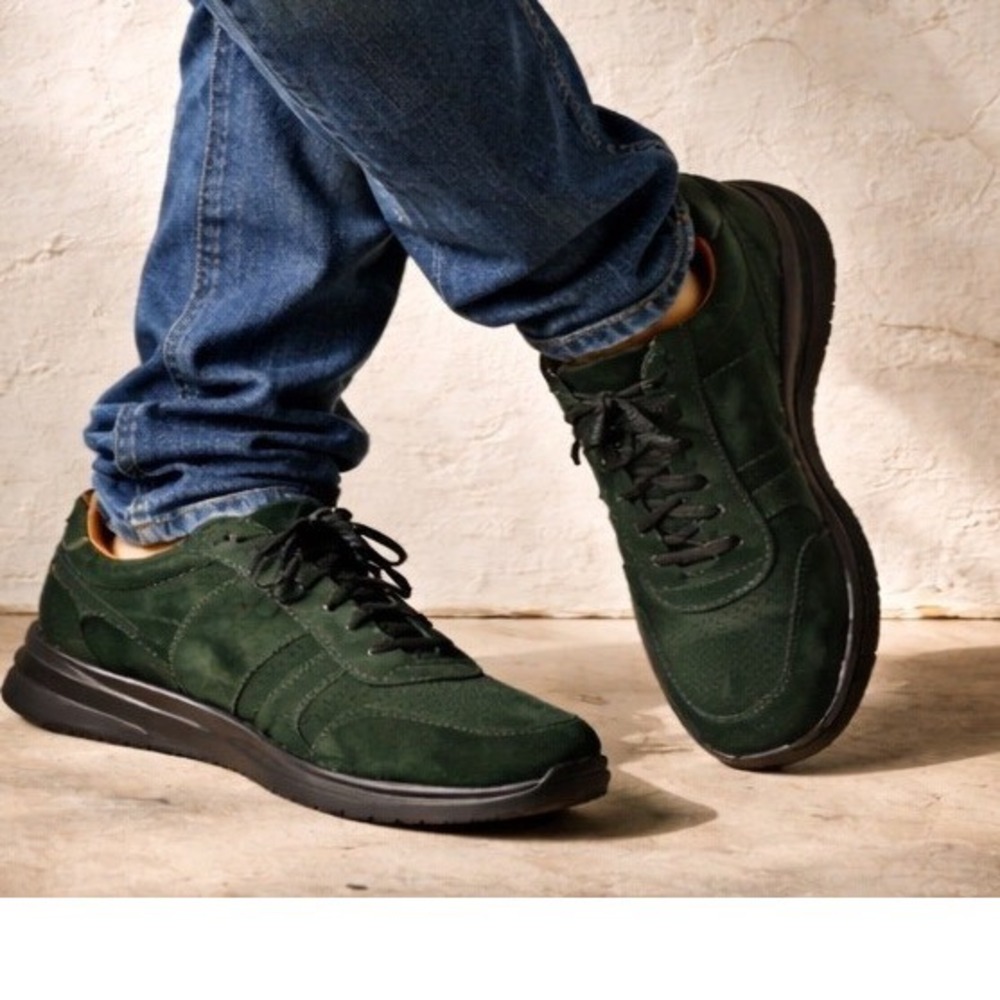 Ralph Lauren Purple Label Ethan II Green Calf Suede‎ Sneakers Mens 11.5 D Italy